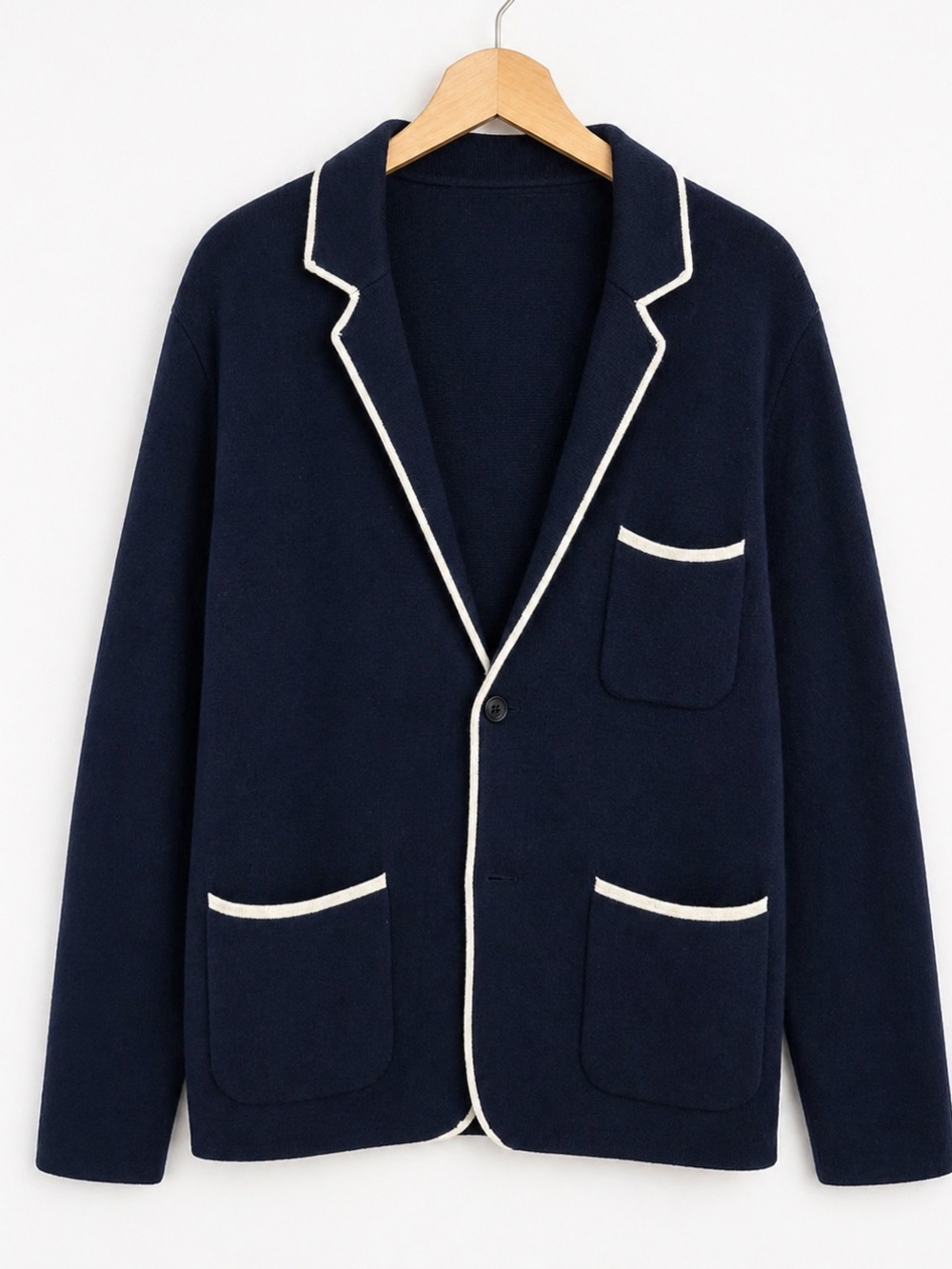 Frederik Anderson Copenhagen Navy Knit Blazer Women’s Large 100% Cotton